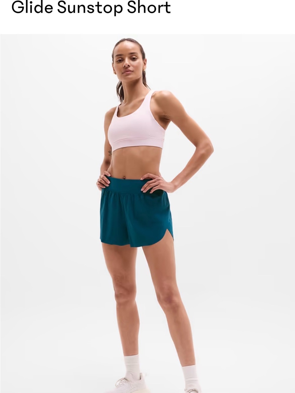 Athleta Teal Athletic Glide Shorts